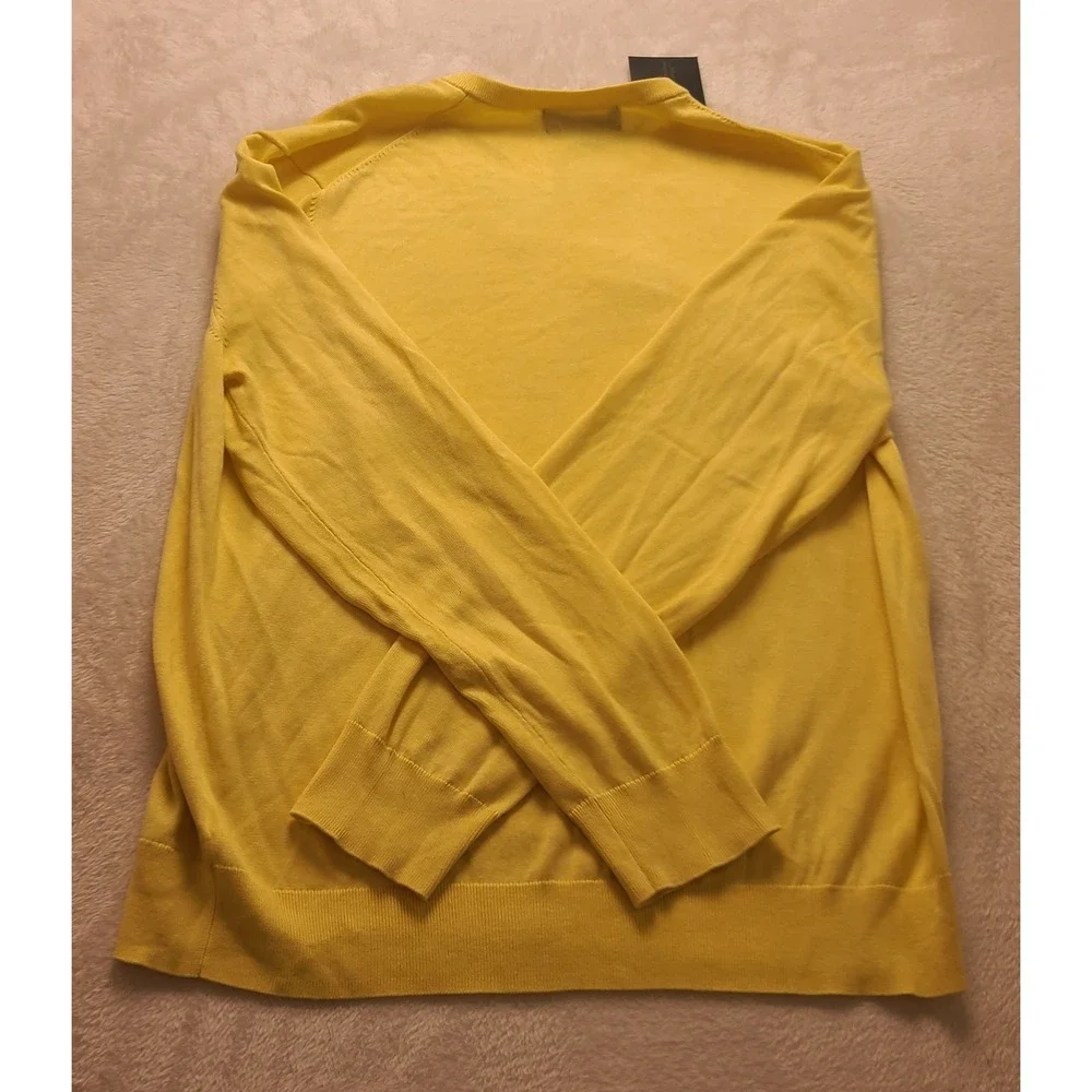 Brooks‎ Brothers Men's Supima Cotton V-Neck Sweater Yellow L Long sleeve New NWT